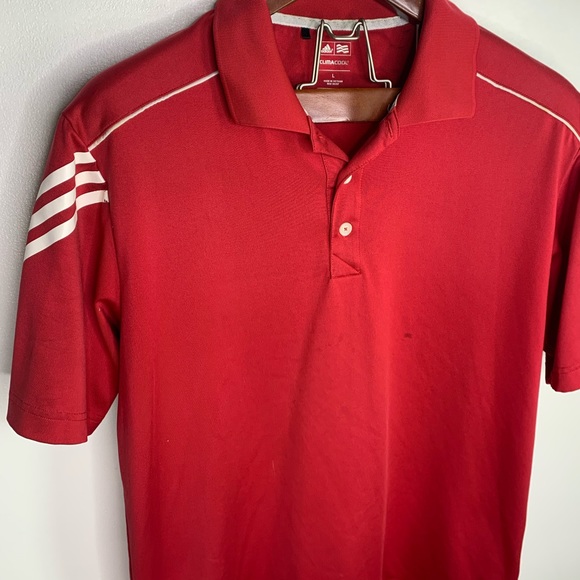 Adidas Clima Cool Striped Golf Lightweight Polo Lg - Picture 2 of 6